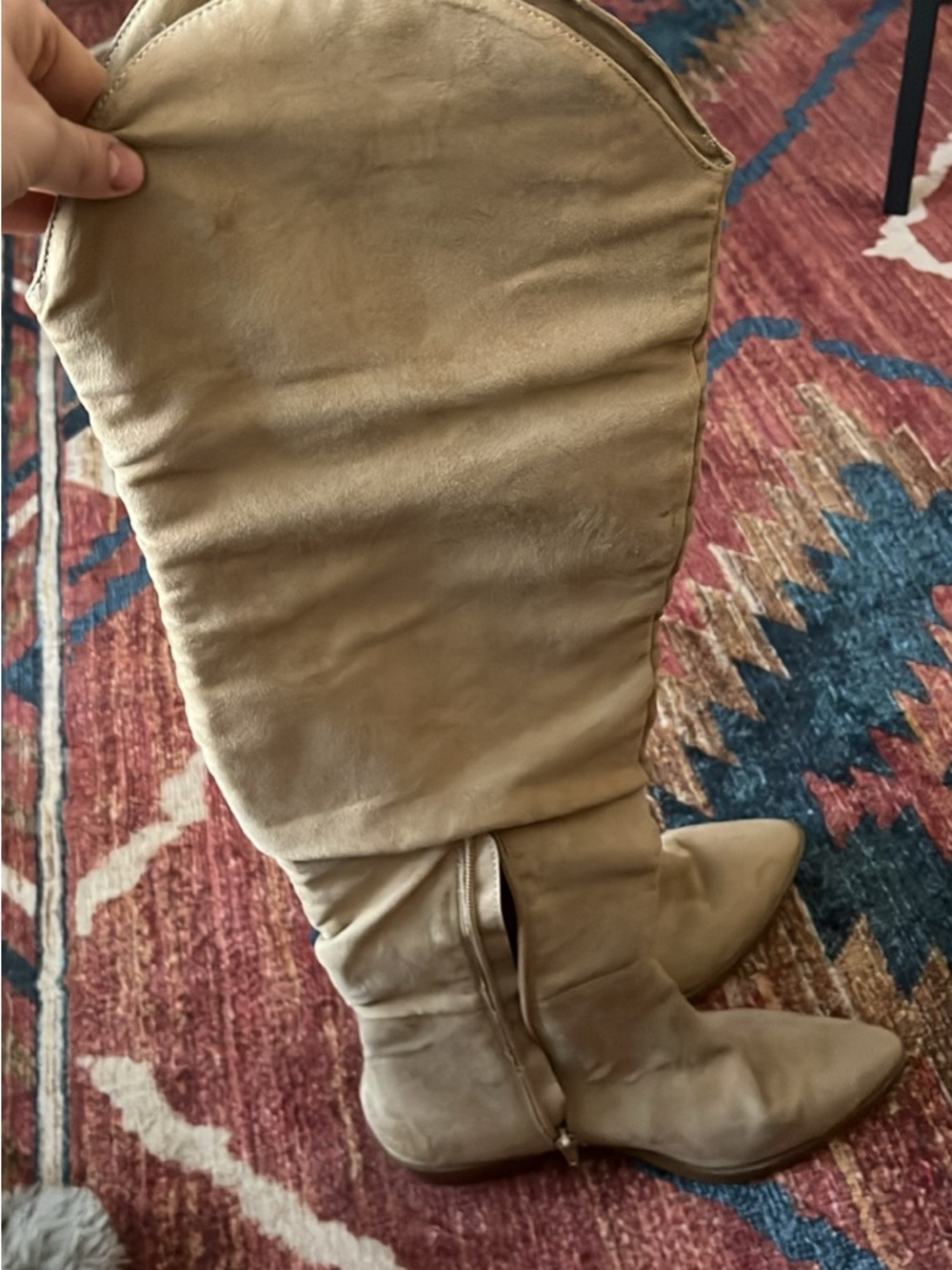 Tall Beige Over-the-Knee Boots